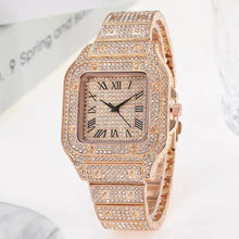 画像をギャラリービューアに読み込む, 38 - Diamond Watch Fashion Crystal Rhinestone Quartz Analog Watch Iced-Out Bracelet Wrist Watch
