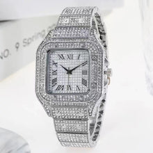 画像をギャラリービューアに読み込む, 38 - Diamond Watch Fashion Crystal Rhinestone Quartz Analog Watch Iced-Out Bracelet Wrist Watch
